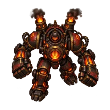 Furnace Behemoth, a burning red-iron boss machine