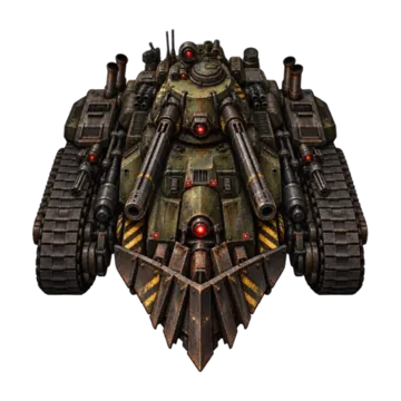 Rail Tyrant, an armored rail-gun boss machine