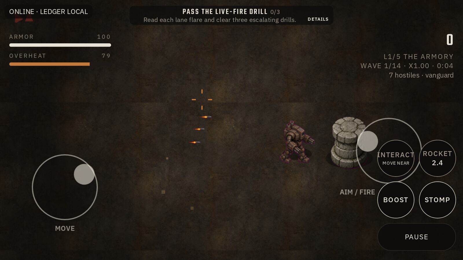 Homing rockets detonating among a group of hostiles